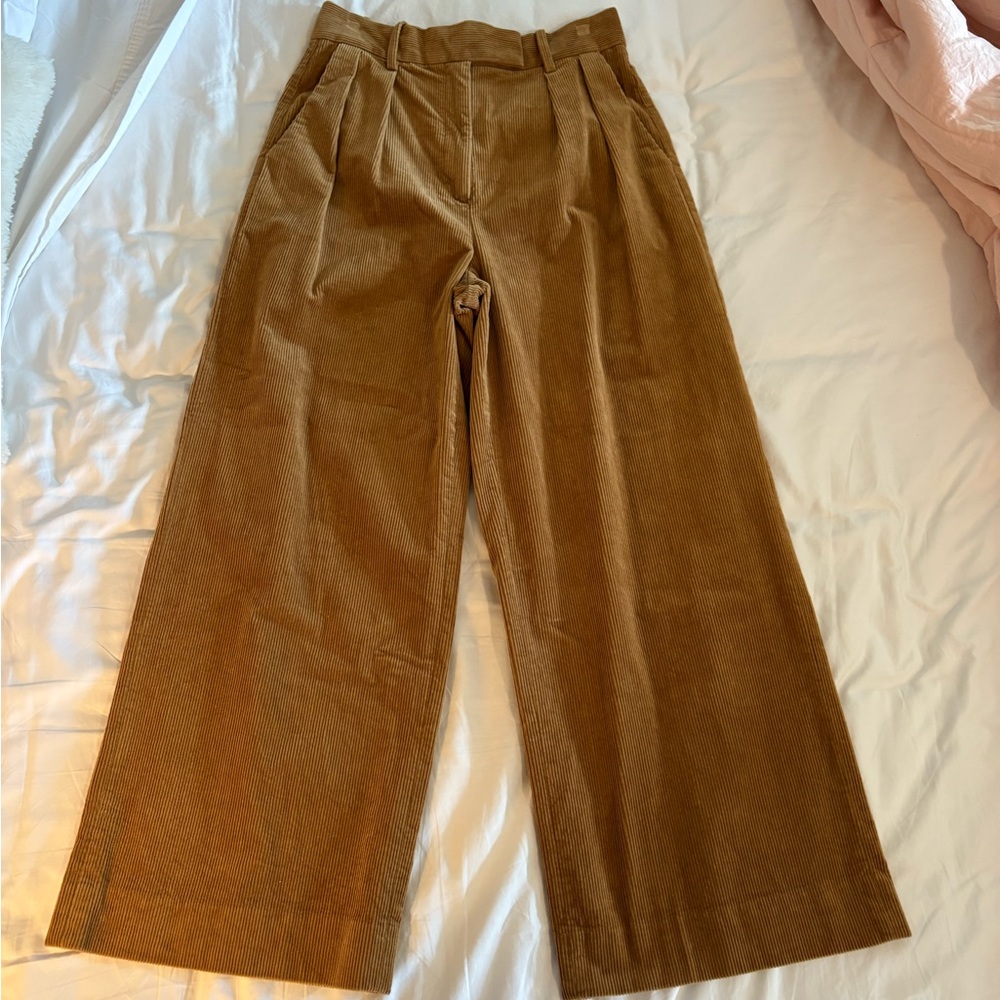Banana Republic Camel High-Waisted Wide Leg Corduroy Trousers